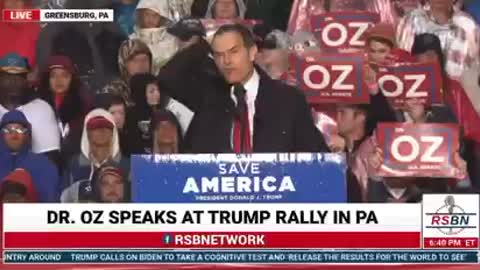 Dr oz speaks at trump rally