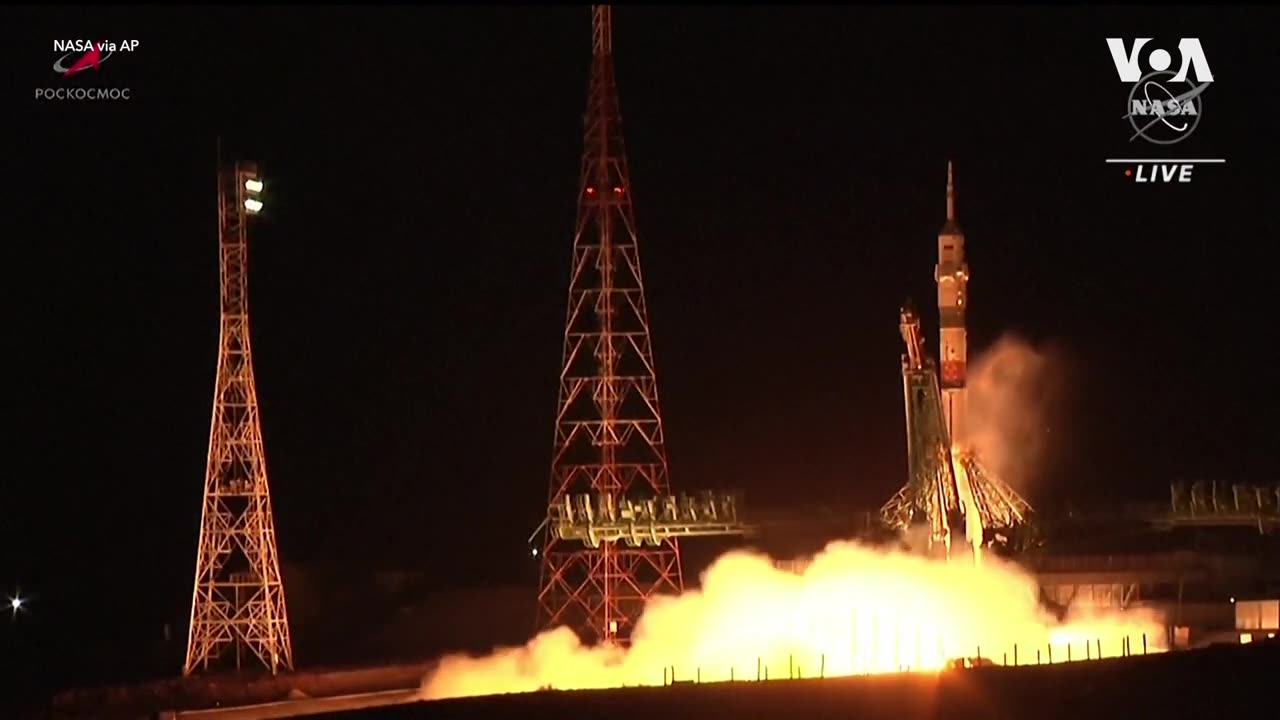 One American, Two Russians Blast Off in Russian Spacecraft to International Space Station | VOA News