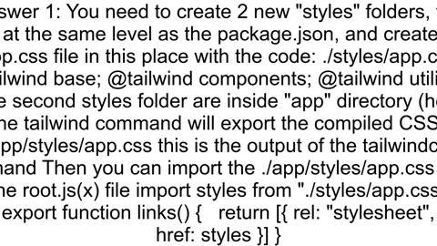 Tailwind not applying the styles when working with remix