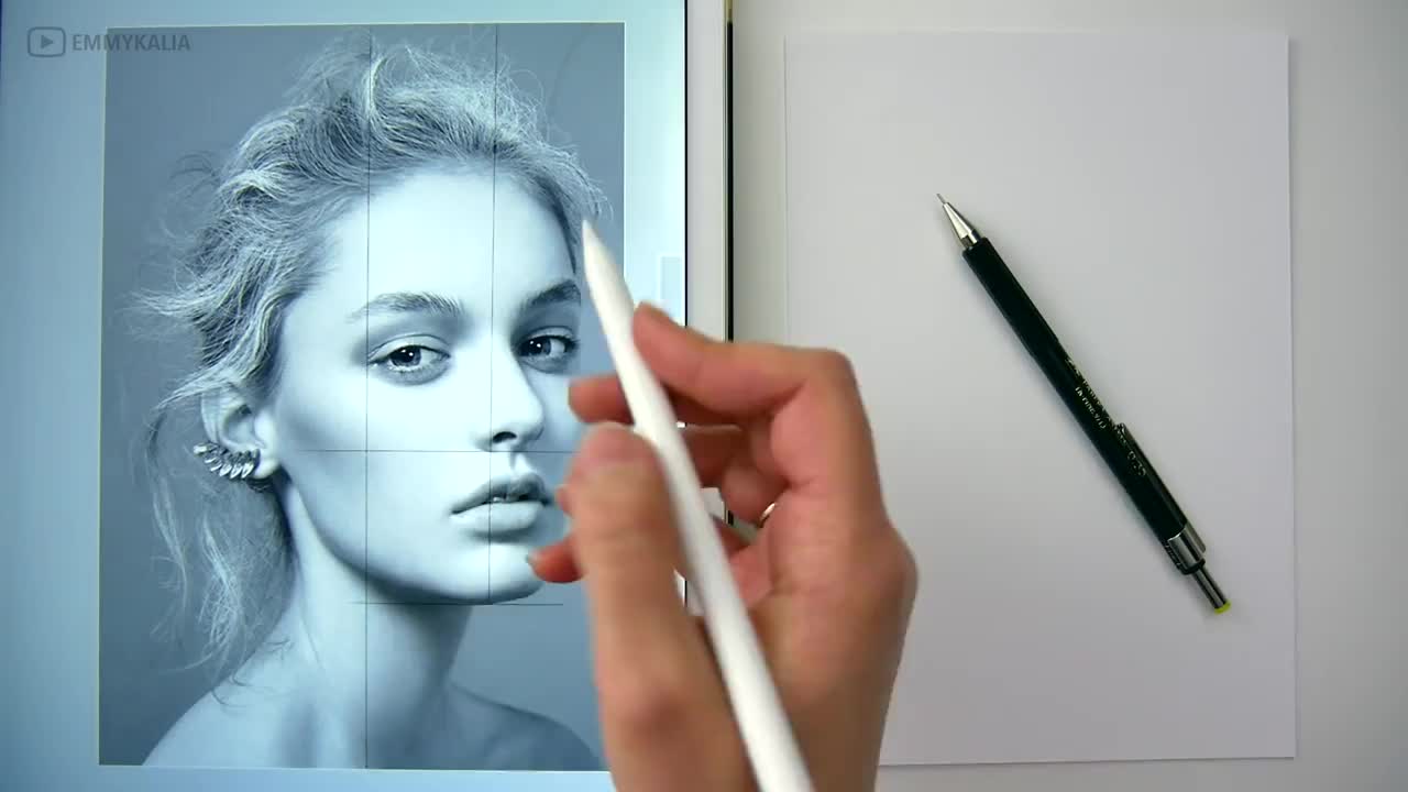 How to draw a face for beginners from sketch to finish | Emmy Kalia