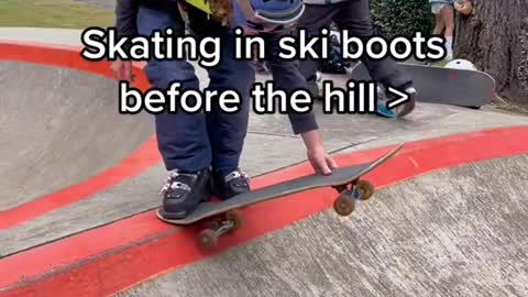 Skating in ski boots before the hill >5