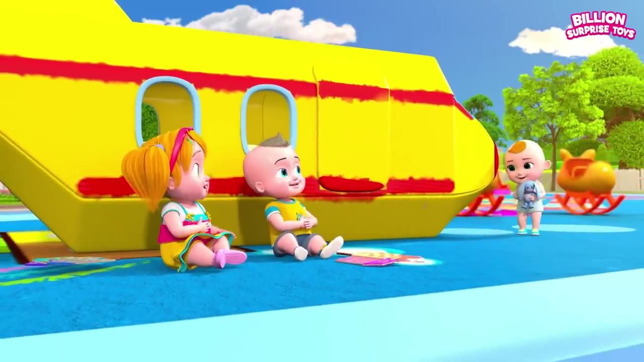 Let's fly an airplain toy eith Dolly,Johny and Zay baby.Funny show for kids.