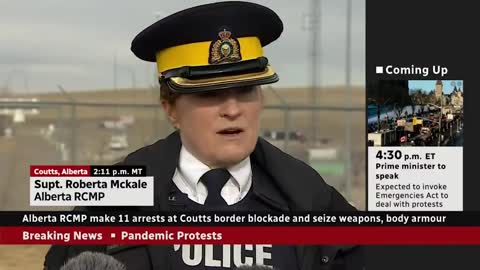 RCMP Alberta in Coutts says that threats were made against them so they claim they had to act