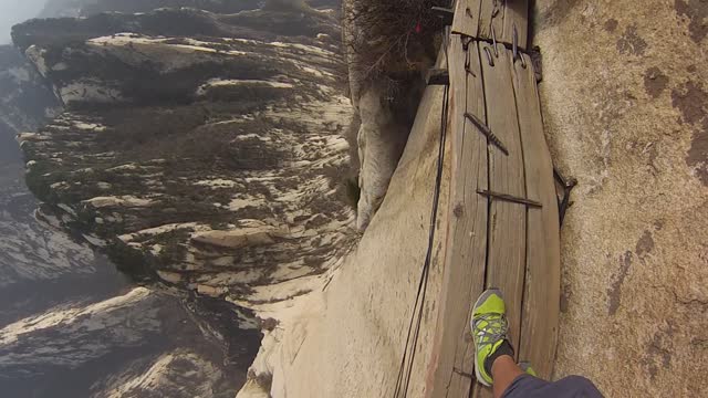 Experience the terrifying view from the World's Most Dangerous Hike