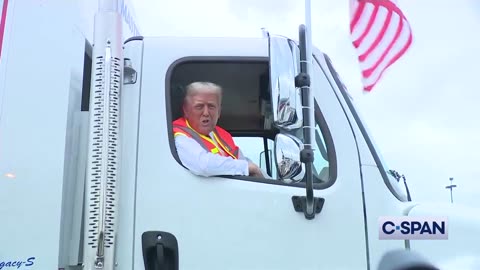 WATCH: Trump Answers Questions While Seated In Garbage Truck