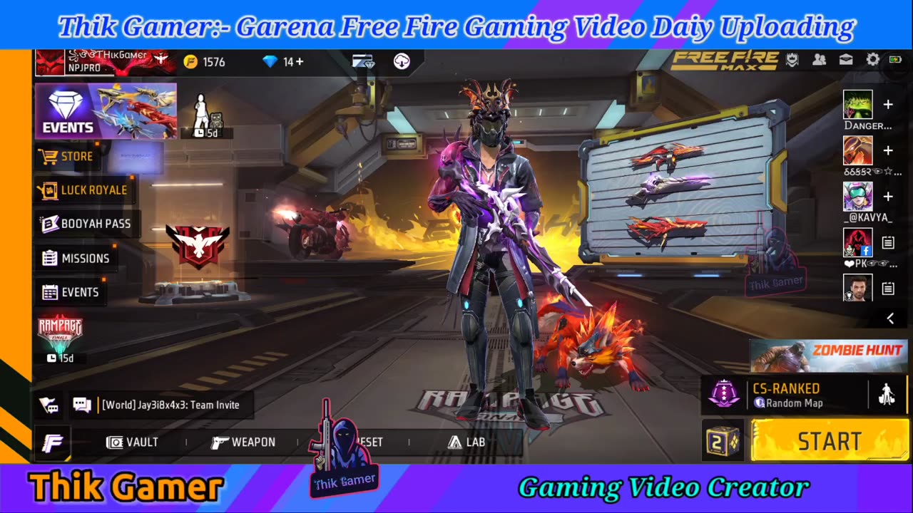 Thik Gamer free fire max game play cs ranked map - thikgamer