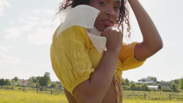 Curly Woman Posing