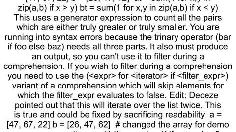 How can I use list comprehension to count high or low pair