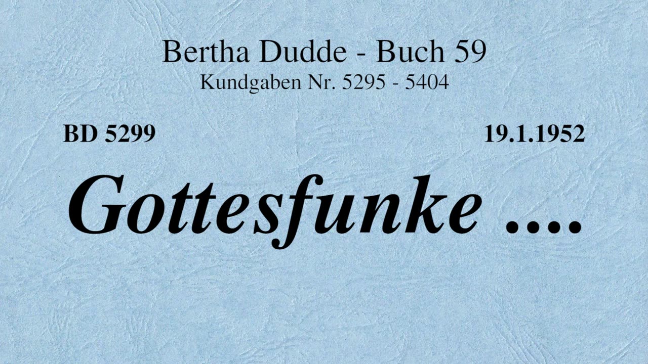 BD 5299 - GOTTESFUNKE ....