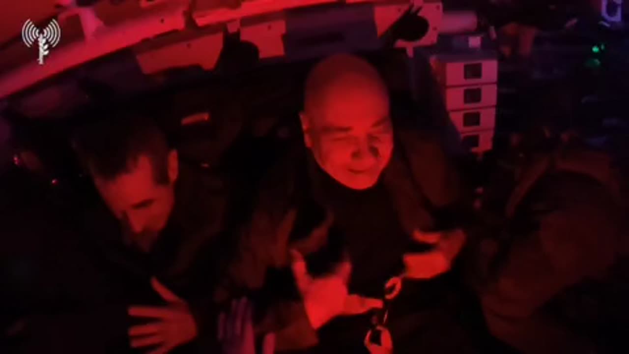 POV: The hostages being rescued as filmed on an IDF soldier's helmet.