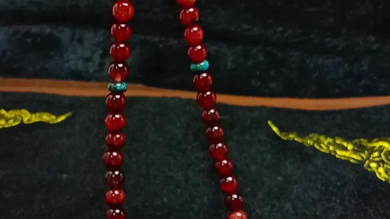 Colorful Rutilated quartz beads with free-shape Natural turquoise pendant necklace 04