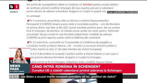 CÂND VA INTRA ROMÂNIA ÎN SCHENGEN_Știri B1_1 nov 2022