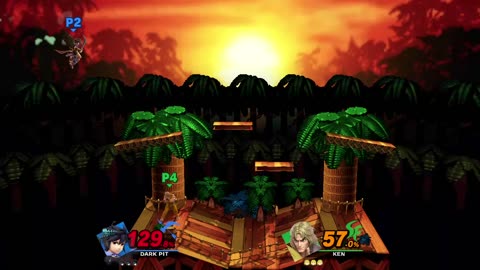 Dark Pit vs Ken on Kongo Jungle (Super Smash Bros Ultimate)