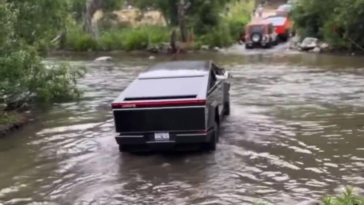 Cybertruck looking like a crocodile from the future!