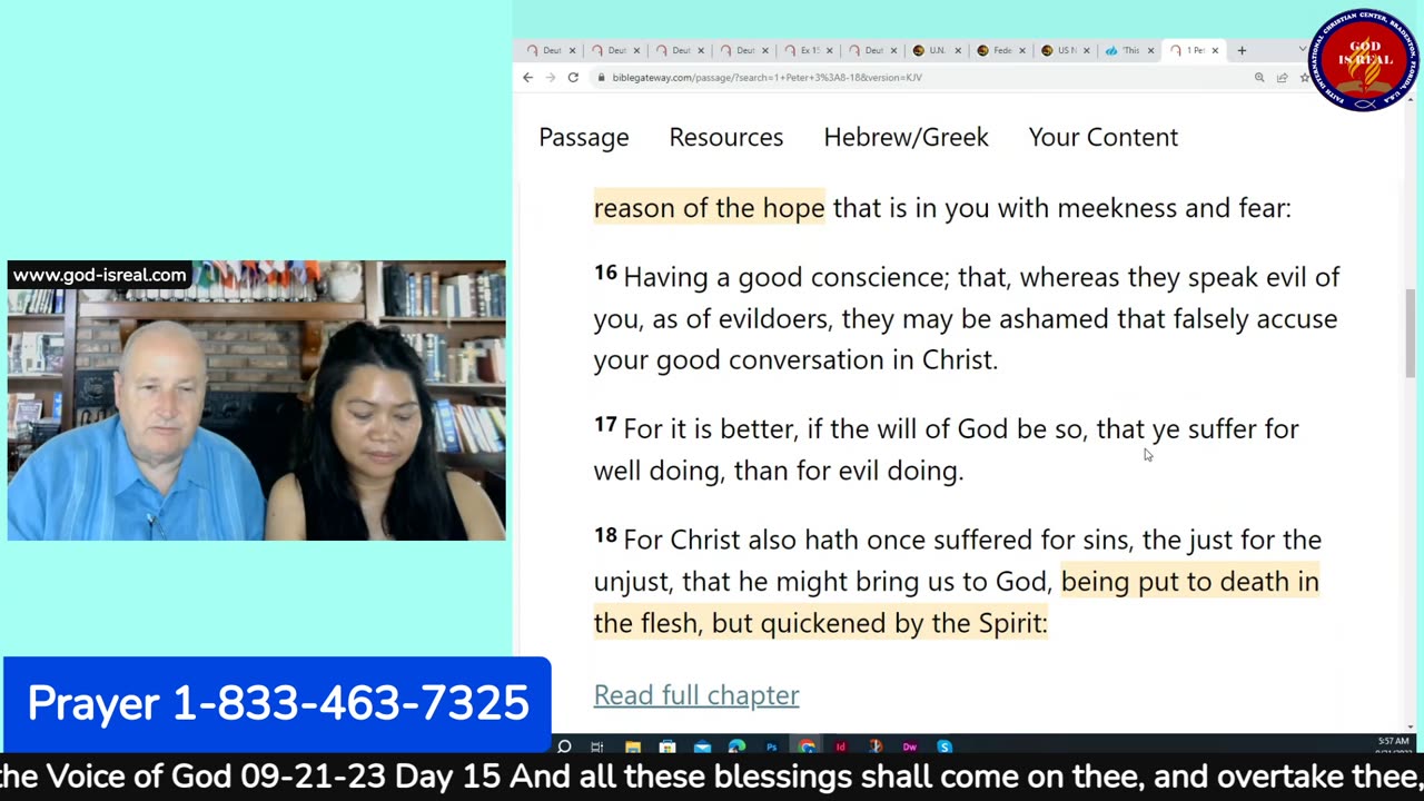 September 21, 2023 Topic: Hearing The Voice of God Day 15 Deut 28:2 - Pastor Chuck Kennedy