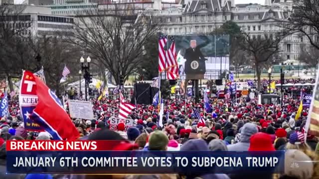 JANUARY 6TH COMMITTEE VOTES TO SUBPOENA TRUMP