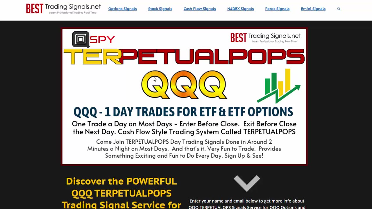 Introducing TERPETUALPOPS QQQ Day Trading Signals Options Day Trading Signals Service