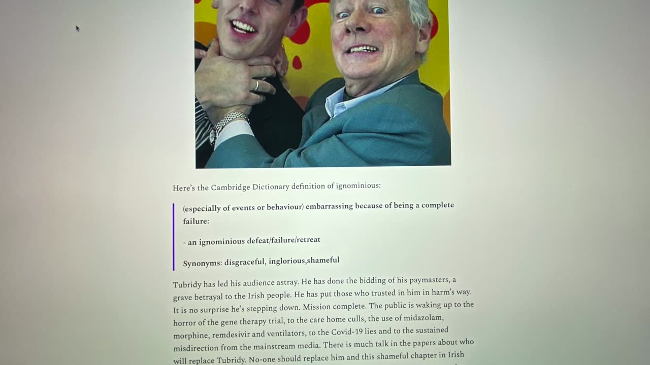 Tubridy Most Shameful Late Late
