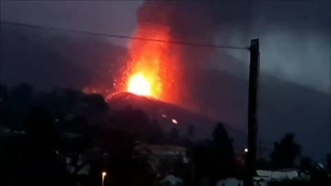 View From House of the Volcanic Eruption in la Palma