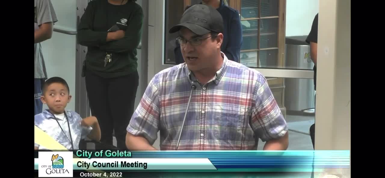 Justin at Goleta City Council 10/4/22 Calls out a Brown Act Violation