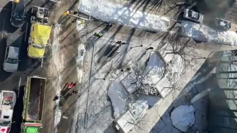 Overhead View Of Ottowa Trucker Convoy For Freedom