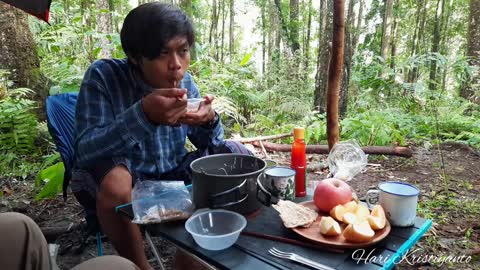 Camping in heavy rain and storm