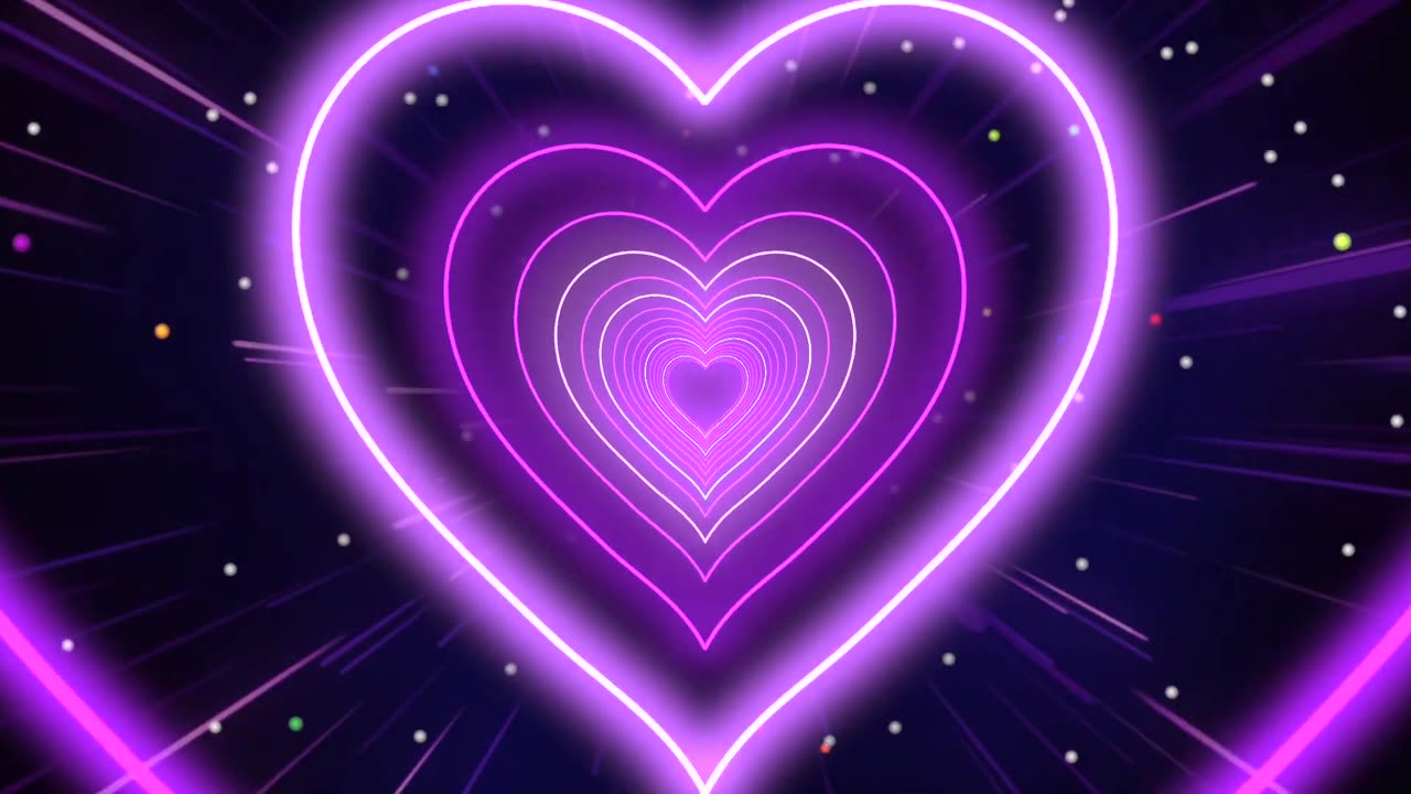 305. Bg Animation💜🤍Heart Background Tunnel Background Video Loop😘Corazones blanco y negro