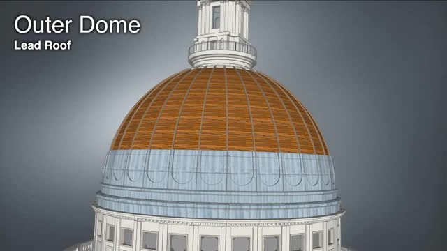 How is St. Paul's Cathedral dome constructed_Cut