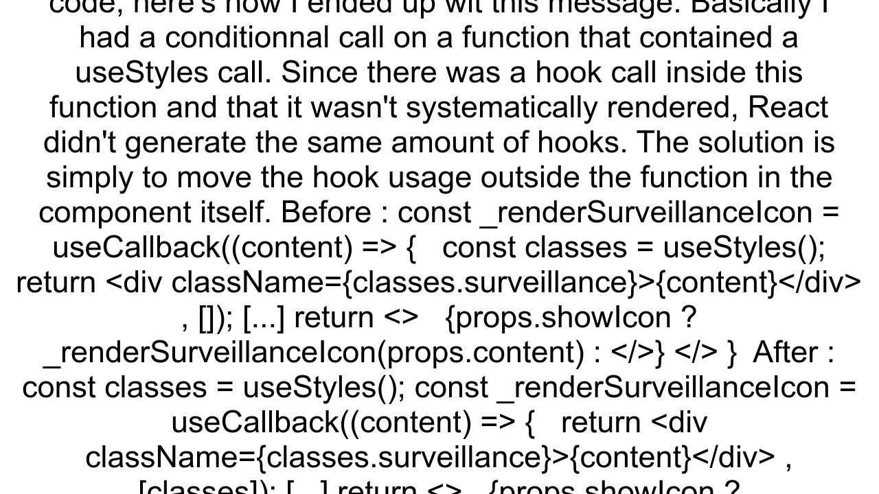 Reactts Rendered more hooks than during the previous render