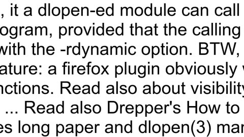 can a dlopened module call a function in the caller