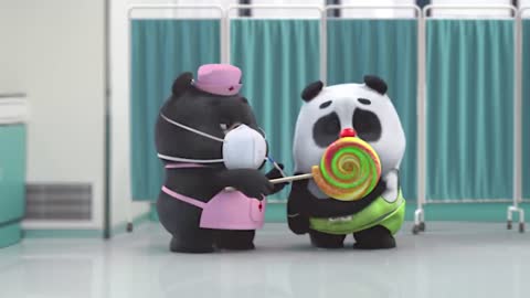 Got vaccinated _ Chinese Short Animation _ Cute and Happiness _ 熊猫班卜 #panda #shorts