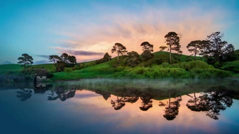 Beautiful landscape with natural sounds to calm and relax