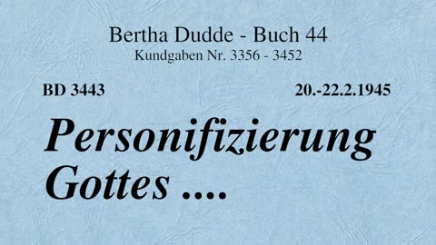 BD 3443 - PERSONIFIZIERUNG GOTTES ....