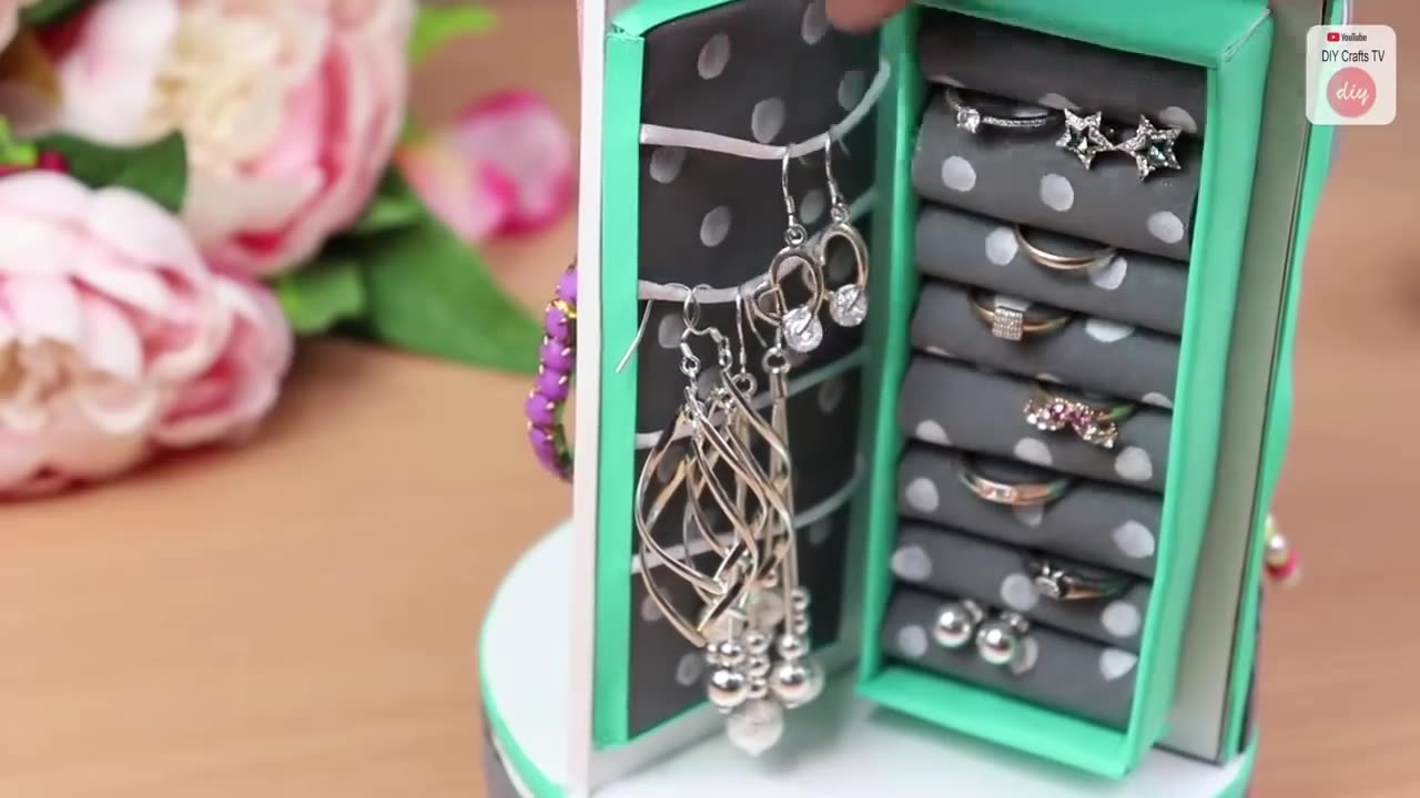❤️DIY 360° ROTATING ORGANIZER ADORABLE IDEA 👌📦 Box Recycle Tutorial Part 1