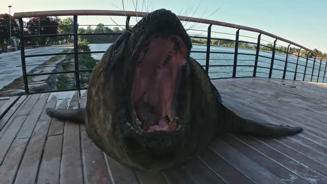 Sea Animal Resting on Wooden Pier