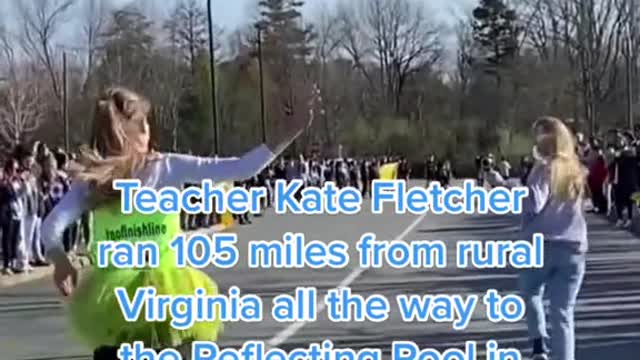 Teacher Kate Fletcher ran 105miles from rural Virginia all the way to the