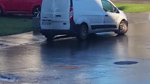 Guy Tries Getting to Work After Storm Creates Icy Parking Lot || ViralHog