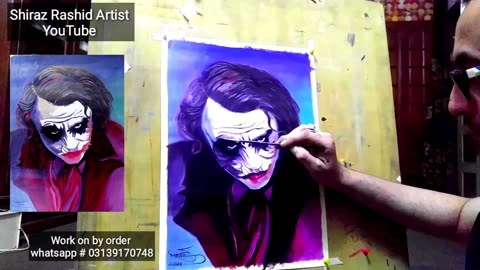 Joker in oil painting