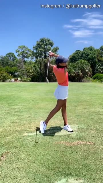 Donald Trump's granddaughter Kai shows off her golfing skills