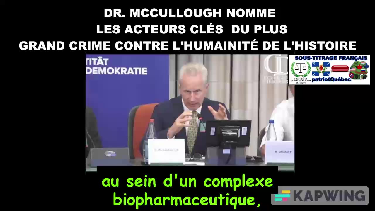 Le Dr McCullough nomme les acteurs clés du plus grand crime contre l'humanité de l'histoire.(S.T.F)