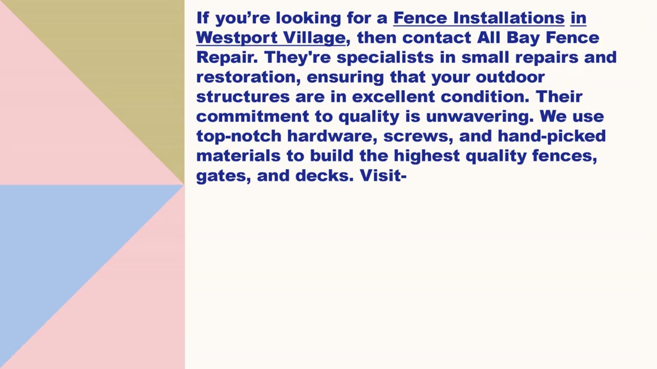 Best Fence Installations in Westport Village