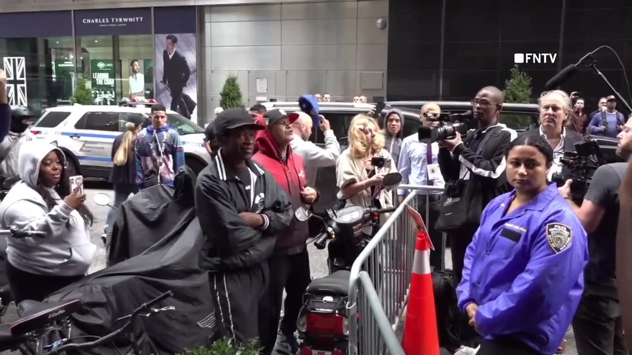 "Send Them Back!" - AOC migrant press conference DISRUPTED outside NYC Roosevelt hotel