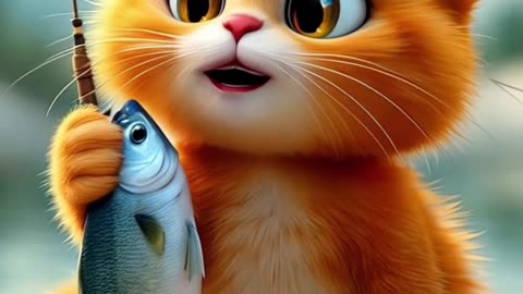 🐱 "Farm Cat’s Big Fish Catch 🍳 | Cute Cat Adventure #shorts