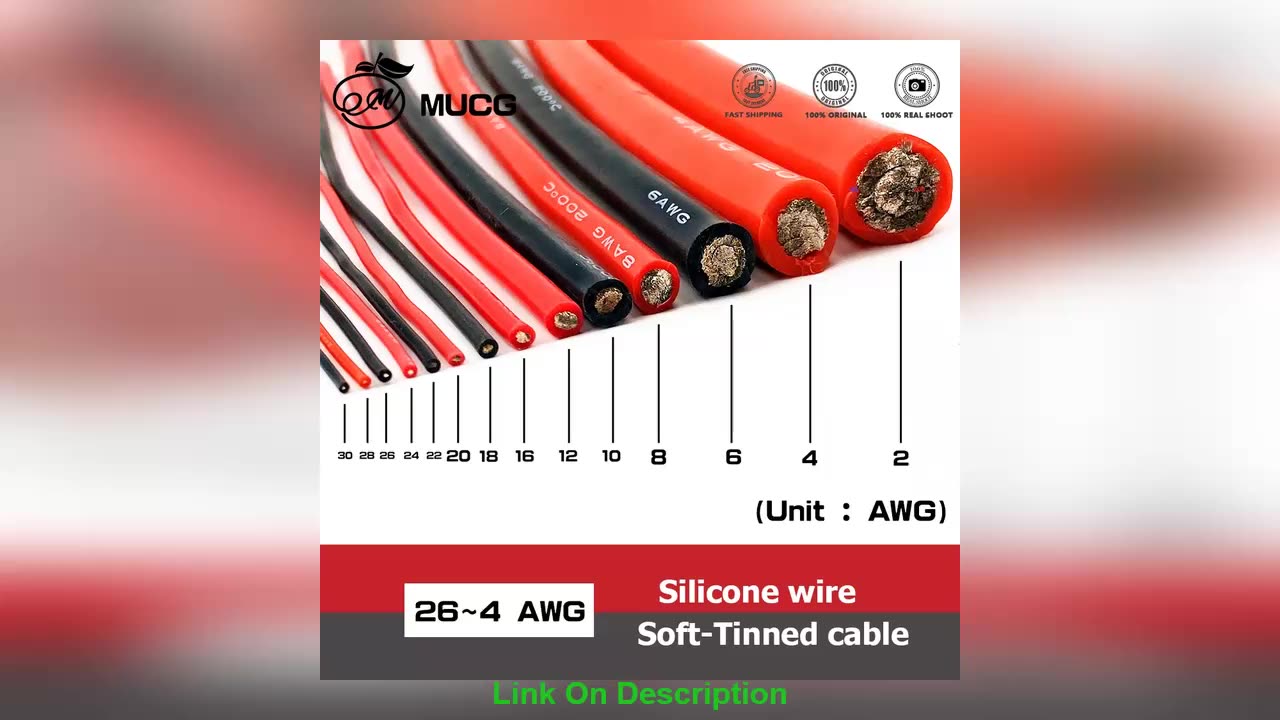 Slide Silicone cable red black wire Car Battery Automotiv