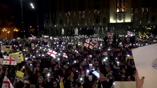 Thousands rally in Georgia in support of Ukraine