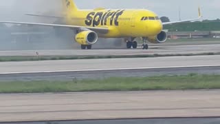 Spirit Plane on Fire in Atlanta