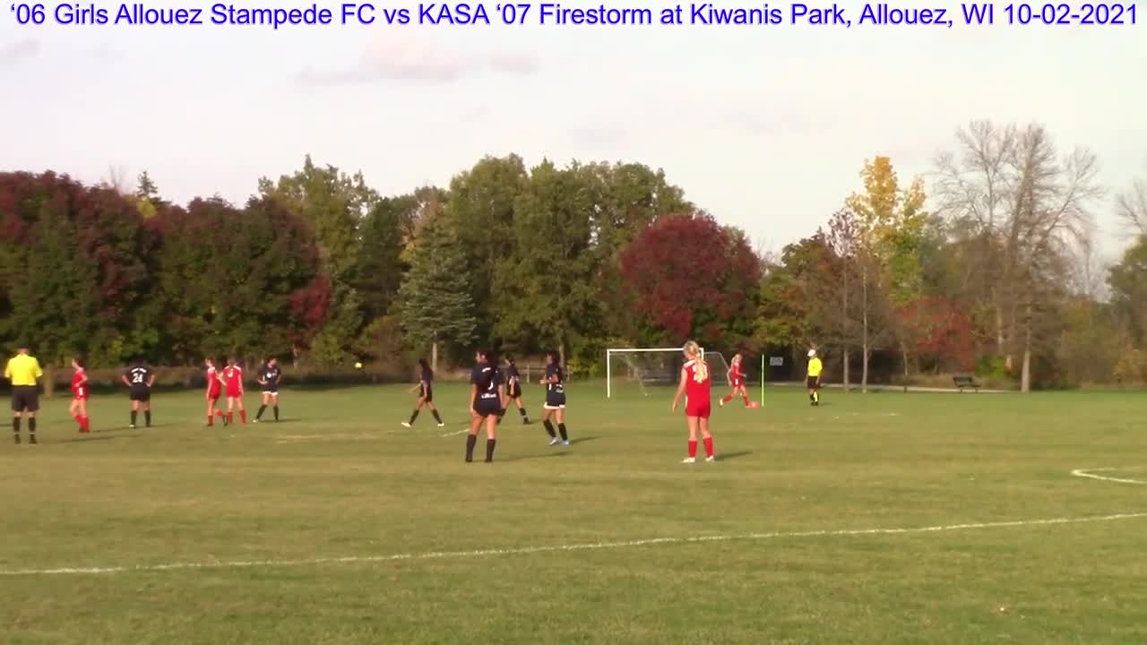 06 Girls Allouez Stampede FC vs KASA 07 Firestorm at Kiwanis park, Allouez, WI 10 02 21