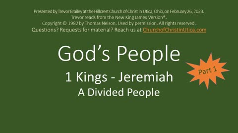 God's People, Lesson 15: A Divided People, Part 1