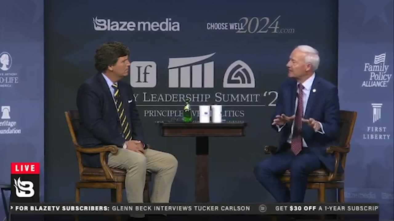 Blaze News - VIRAL: Tucker Carlson Goes NUCLEAR on Asa Hutchinson’s Past Trans Controversy