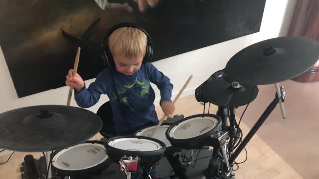 a child playing drums :=)